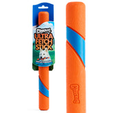Chuckit! Ultra Fetch Dog Stick for All Breed Sizes - Perfect for Small, Medium, and Large Dogs - Outdoor Fetching and Throwing Pet Toy - Made from Durable Rubber - 12 Inches - Orange and Blue