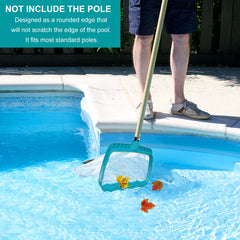 POOLWHALE Professional Pool Skimmer Net, Heavy Duty Swimming Leaf Rake Cleaning Tool with Deep Fine Nylon Mesh Net Bag - Fast Cleaning,Easy Scoop Edge,Debris Pickup Removal