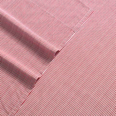 Nautica - Twin Sheet Set, Lightweight & Breathable Cotton Percale Bedding Set with Matching Sham(s), Crisp & Cool Bedding Essentials, Oeko-Tex Certified (Penny Pinstripe Red, Twin)