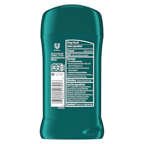 Degree Men Ultra Fresh Antiperspirant Deodorant Stick Cool Rush Pack of 4 for 48H Sweat and Odor Protection for Men, 2.7 oz