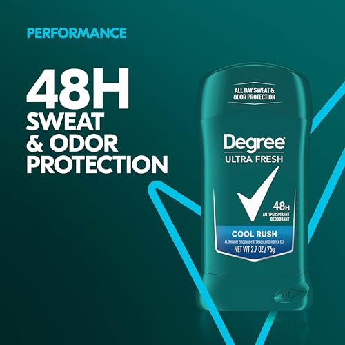 Degree Men Ultra Fresh Antiperspirant Deodorant Stick Cool Rush Pack of 4 for 48H Sweat and Odor Protection for Men, 2.7 oz