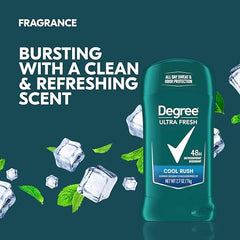 Degree Men Ultra Fresh Antiperspirant Deodorant Stick Cool Rush Pack of 4 for 48H Sweat and Odor Protection for Men, 2.7 oz