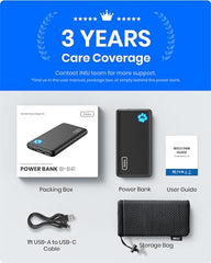 INIU Portable Charger, Slimmest 10000mAh 5V/3A Power Bank, USB C in&out High-Speed Charging Battery Pack, External Phone Powerbank Compatible with iPhone 16 15 14 13 12 Samsung S22 S21 Google iPad etc