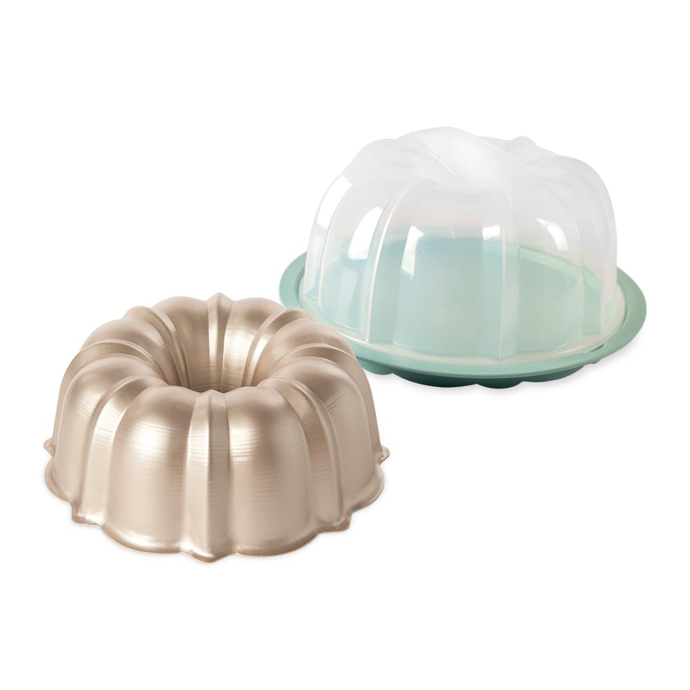 Nordic Ware Formed Orginal Bundt with Translucent Keeper, 12 Cup, Golden Hour