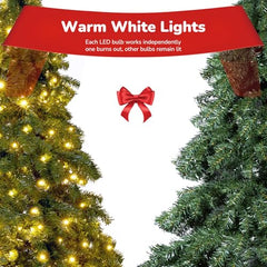 Seasonal Expressions 7.5 Ft. Premium 1480 Tips Extra Full Spruce Artificial Holiday Christmas Tree for Home - Easy Assembly - Prelit with 400 ct. White LED Lights