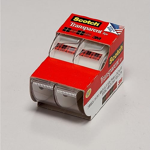 Scotch Transparent Tape, 2 Rolls, 3/4 in x 250 in (2157SS)