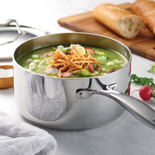 Tramontina Tri-Ply Clad Stainless Steel 11-Piece Cookware Set with Lids, Pots and Pans Kitchen Set, Induction-Ready, Dishwasher-Safe, NSF-Certified