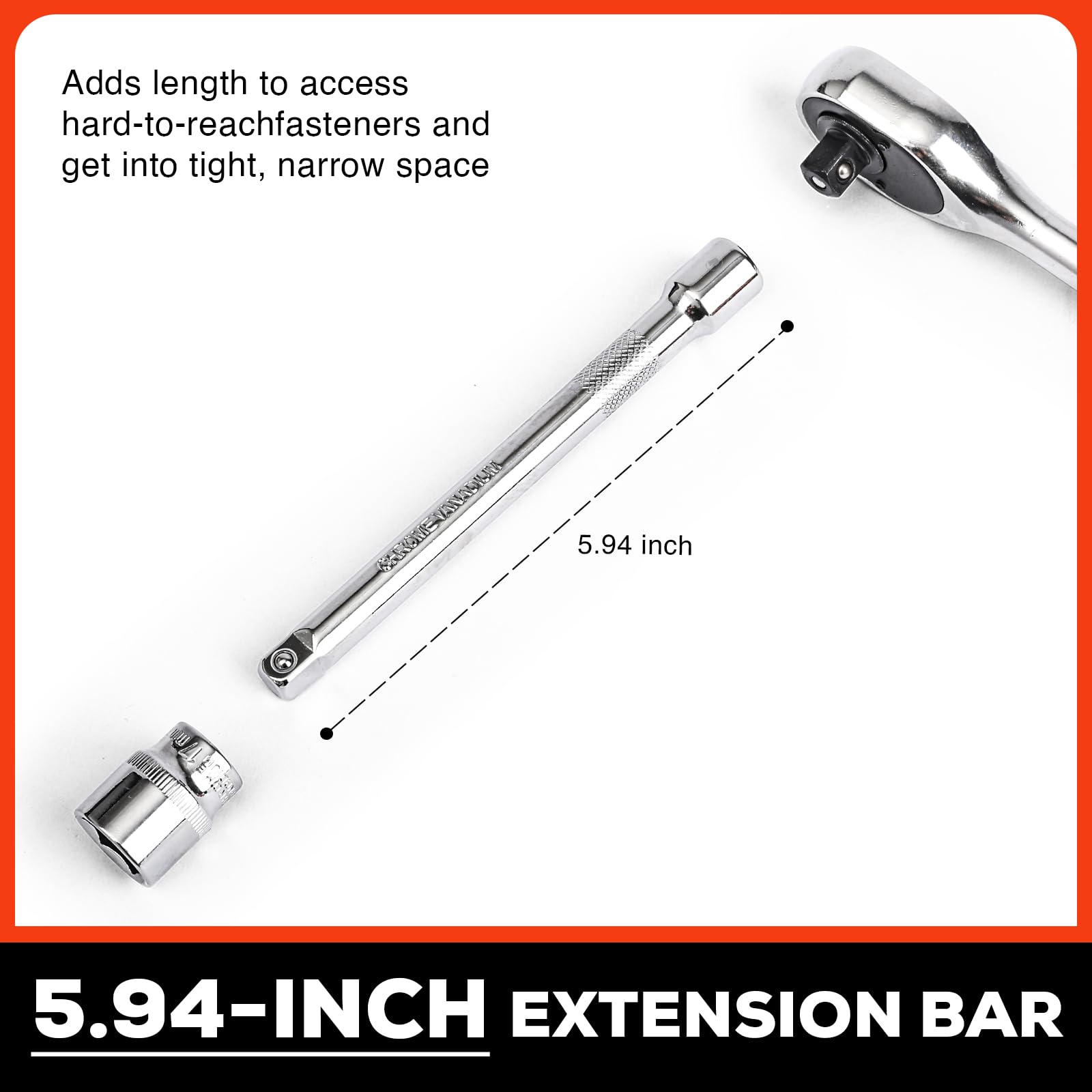 Egofine 21pcs 3/8 Inch Ratchet Socket Wrench Set, Drive Socket Set with 19 Sockets, 6-24mm sockets