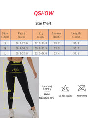 QSHOW V Back Workout Leggings for Women,Seamless High Waisted Leggings Womens Black Butt Lifting Leggings for Women Tummy Control Buttery Soft Leggings for Women Compression Yoga Gym Leggings