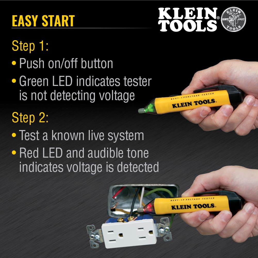 Klein Tools 69149P Electrical Test Kit with Digital Multimeter, Non-Contact Voltage Tester and Electrical Outlet Tester, Leads and Batteries