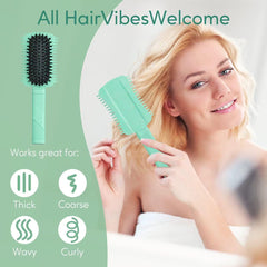 Curly Hair Brush Defining, Volume Brush for Curly Hair, Curl Defining Brush, Shaping and Styling Women's Curls (Green 1PC)