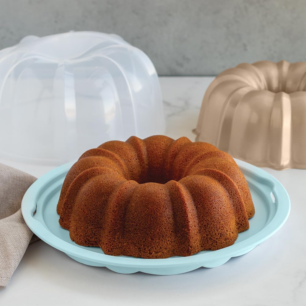 Nordic Ware Formed Orginal Bundt with Translucent Keeper, 12 Cup, Golden Hour