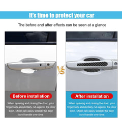 8PCS Car Door Handle Scratch Protectors, Carbon Fiber Car Door Handle Bowl Sticker, Universal Car Door Handle Paint Guard Cover, Door Handle Cup Protective Film for Cars (Black)