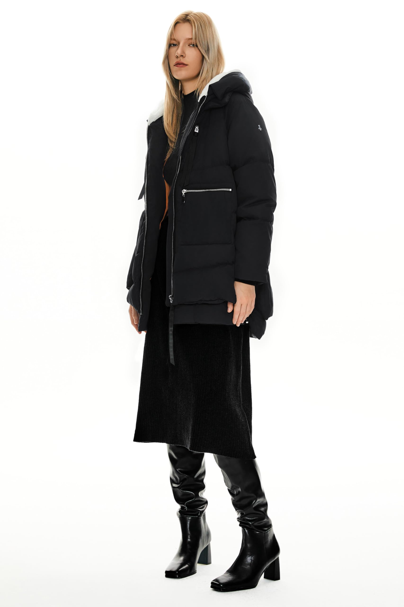 Orolay Women's Thickened Down Jacket Black Small