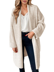 Saodimallsu Womens Open Front Chunky Cardigan Long Oversized Loose Knit Coatigan Sweater Jacket 2024 Fall Coats Apricot
