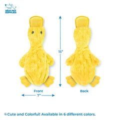 Best Pet Supplies Crinkle Dog Toy for Small, Medium, and Large Breeds, Cute No Stuffing Duck with Soft Squeaker, Fun for Indoor Puppies and Senior Pups, Plush No Mess Chew and Play - Yellow
