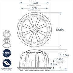 Nordic Ware Formed Orginal Bundt with Translucent Keeper, 12 Cup, Golden Hour