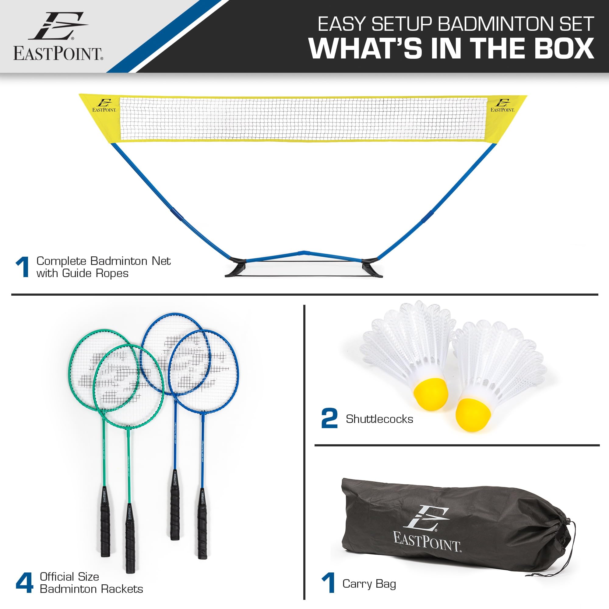 EastPoint Sports Easy Setup Badminton Set