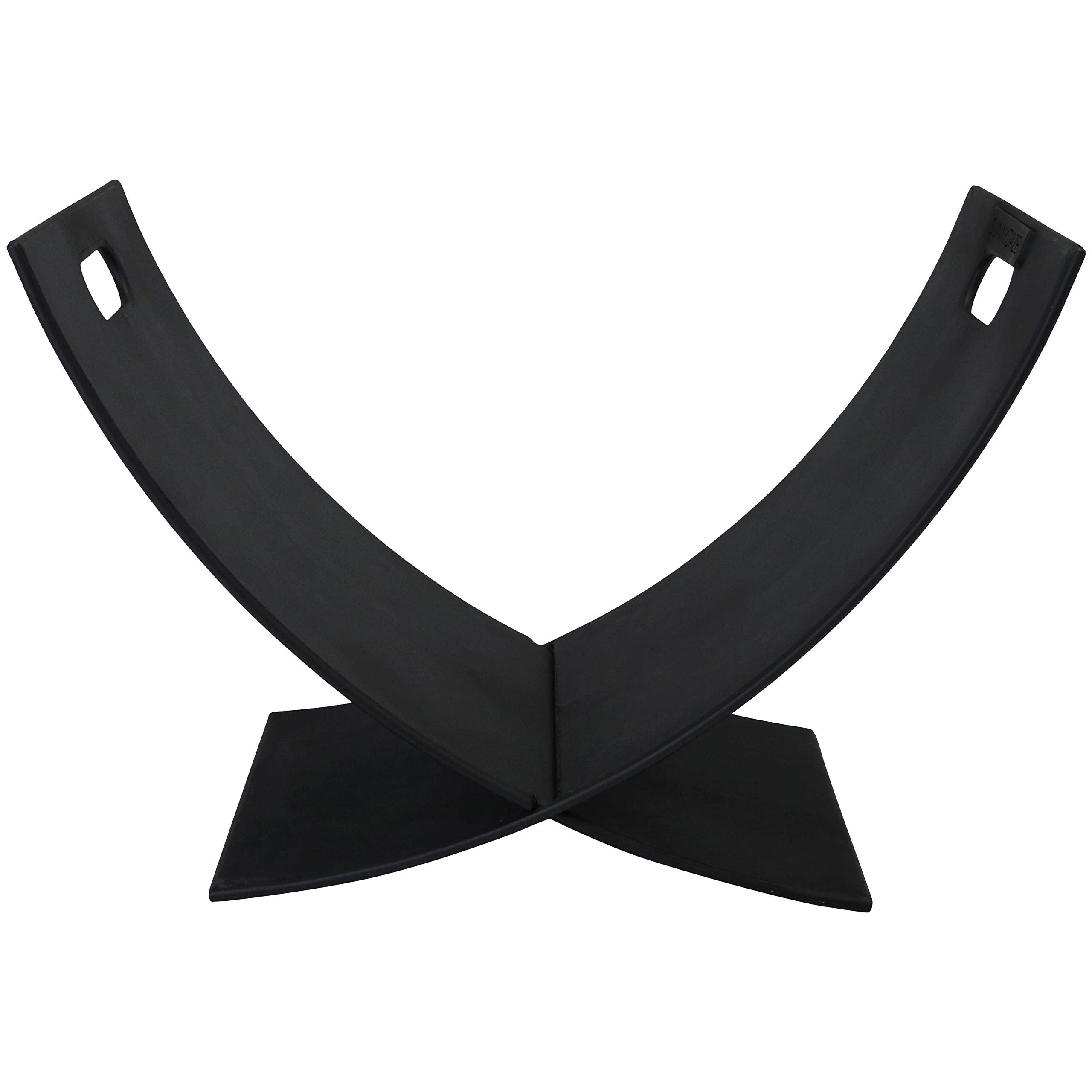 Sunnydaze 30-Inch Outdoor Firewood Log Rack - Heavy-Duty Black Powder Coated Steel Construction