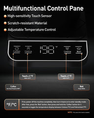 Cayga ℃/℉ Switchable, Electric Kettle Gooseneck, Pour Over Coffee Digital Kettle, Tea Pot Auto Shut Off, ±1℃/℉ Temperature Control, 27oz/1200w Quick Heating, Water Boiler Small, Black