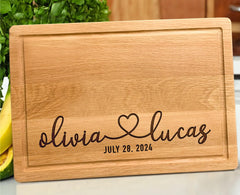 Personalized Engraved Cutting Board for Couples, Custom Couples Gift Ideas for Christmas Wedding Anniversary Engagement Housewarming, Anniversary Gifts for Men Women Parents, Wedding Gifts for Couples