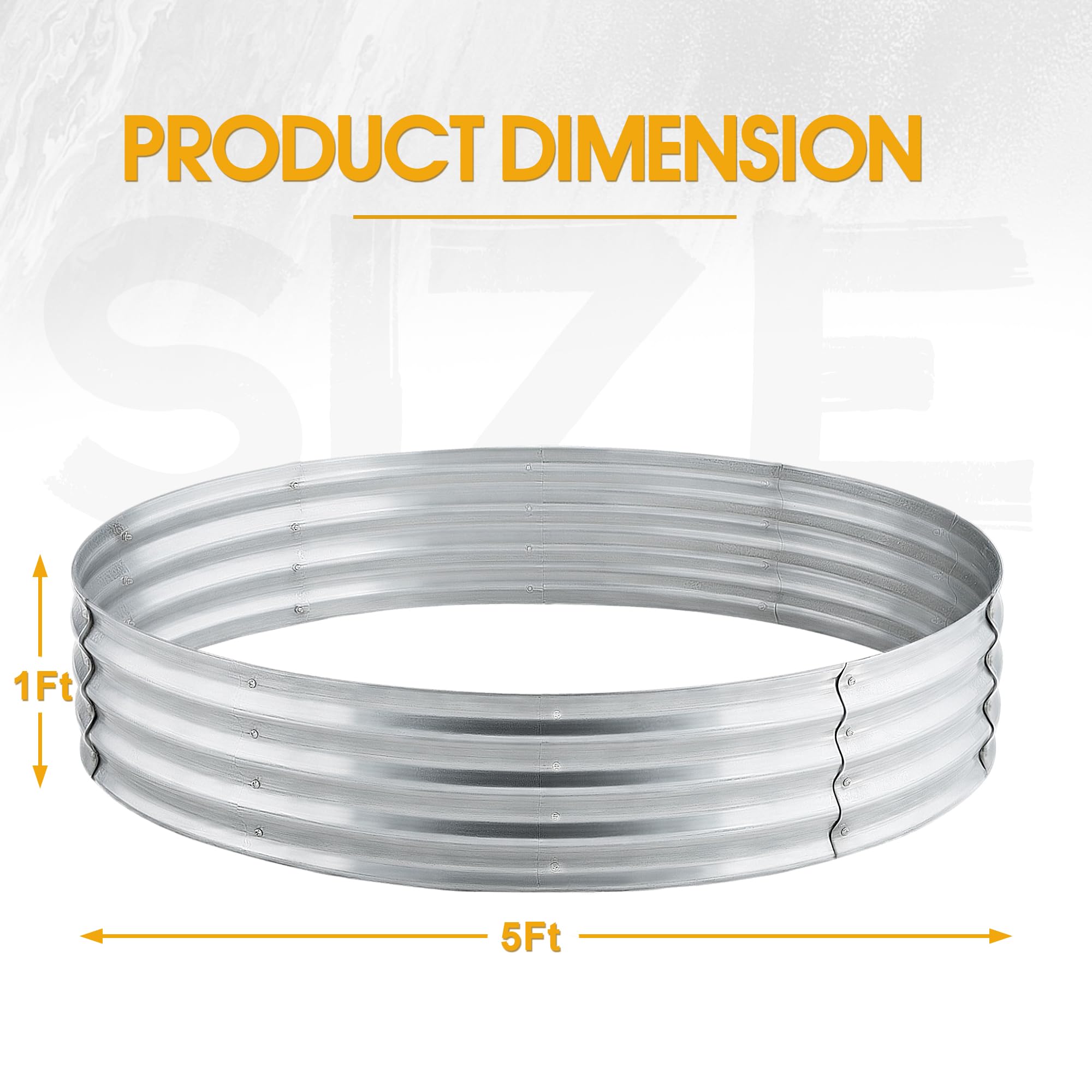 Flamaker 60 Inch Fire Pit Ring for Outside Wood Burning Smokeless Patio Round Galvanized Fire Pits Metal Fordable Outdoor Fireplaces for Camping, Backyard, Bonfire