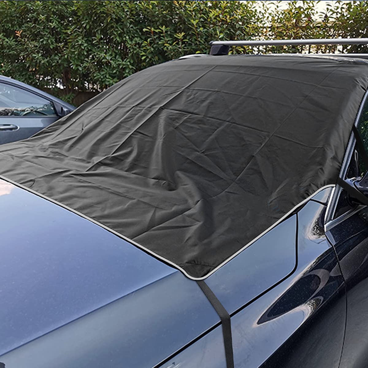 Windshield Snow Cover for Cars, Trucks, Vans - Waterproof, Windproof Winter Frost and Ice Removal Sunshade With Side Mirror Covers