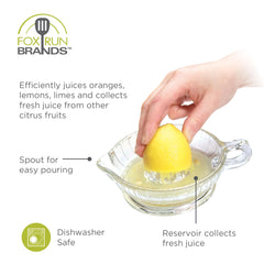 Fox Run Manual Heavyweight Glass Juicer For Lemons, Limes, Oranges and More