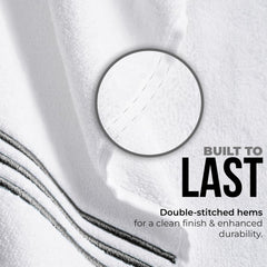 Simpli-Magic 8-Piece Premium Towel Set, 2 Bath Towels, 2 Hand Towels, and 4 Wash Cloths, 100% Ring Spun Cotton Highly Absorbent Towels for Bathroom, Gym, Hotel, and Spa