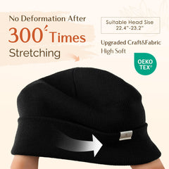 YANIBEST Womens Satin Lined Knit Beanie Hat Acrylic Winter Hats for Women Men Silk Lining Soft Slouchy Warm Cuffed Beanie Hat