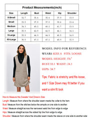 OYOANGLE Women's V Neck Sleeveless Knitted Solid Short Sweater Dress with Pockets Khaki M