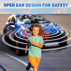 Mehomeli Kids Headphones, Bluetooth 5.2 Air Conduction Open Ear Headphones, 85dB Volume Limiting, Stereo Sound with Mic, IPX5 Waterproof, 20H Playtime, Perfect for School and Outdoor Activities-Blue