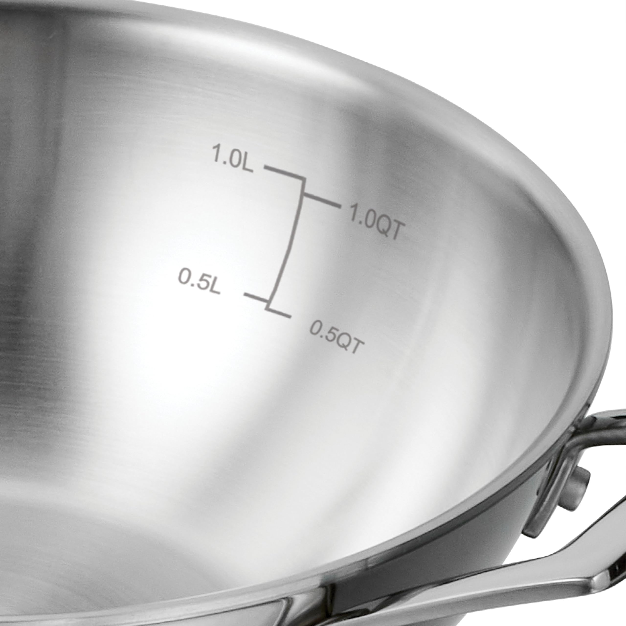 Tramontina Utsava 1.8-Quart Tri-Ply Clad Stainless Steel Kadai with Lid, Kadhai Pot for Indian Cooking