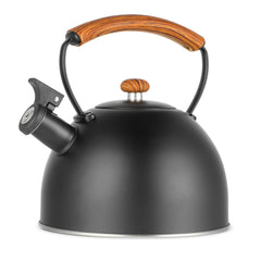 Whistling Stovetop Tea Kettle, 3.2 Quart Stainless Steel Teapot with Cool Touch Ergonomic Handle, Hot Water Fast to Boil, Black