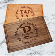 Silveroy Customized Love: Personalized Engraved Wood Cutting Boards for Couples - Ideal Gift for Weddings, Bridal Showers, Anniversaries, Christmas, Housewarming and Real Estate Closing