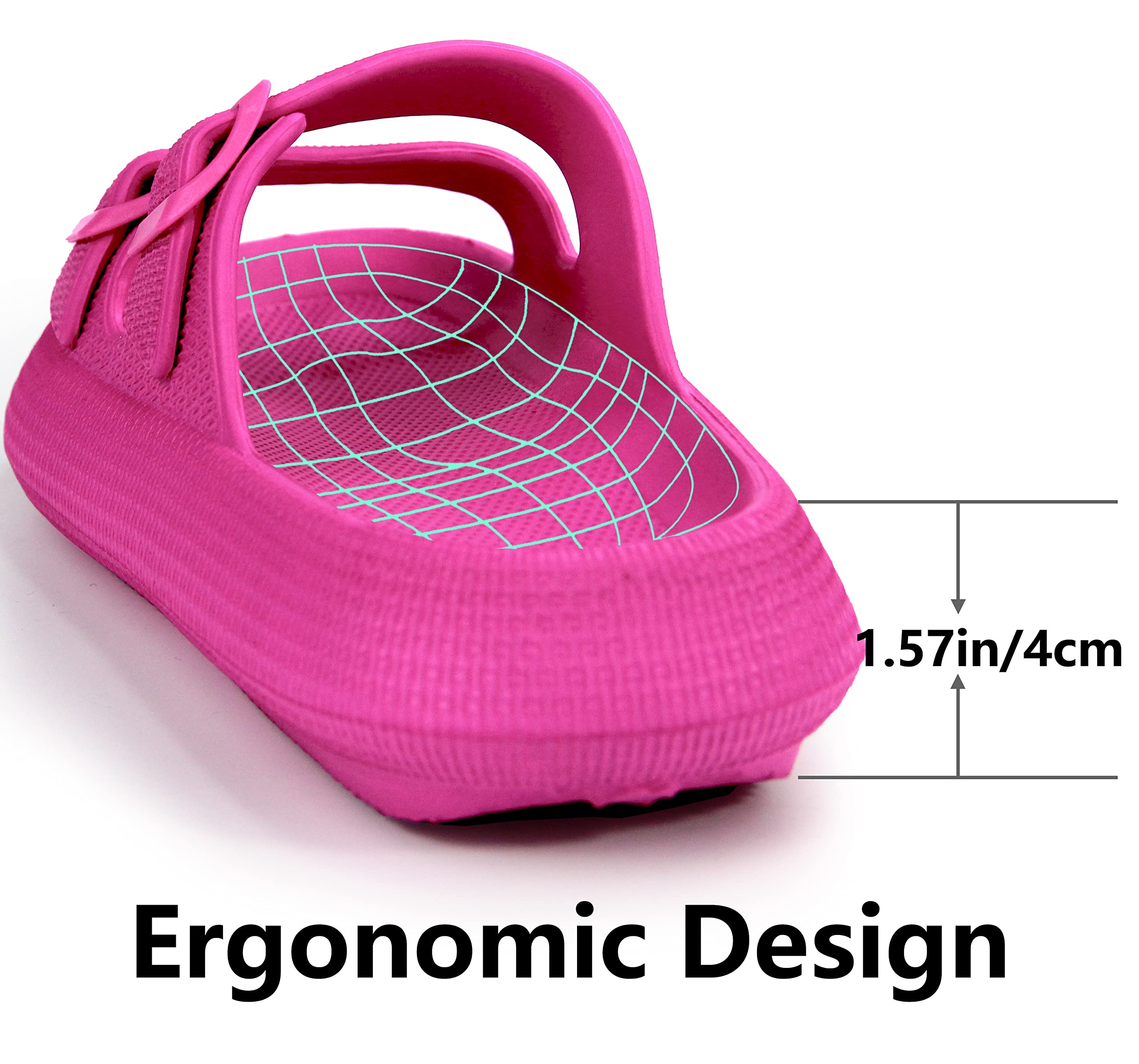 Weweya Slippers for Women Pillow Slippers Cushioned Slides Sandals Extremely Comfy Hot Pink Women Size 9.5 10 10.5