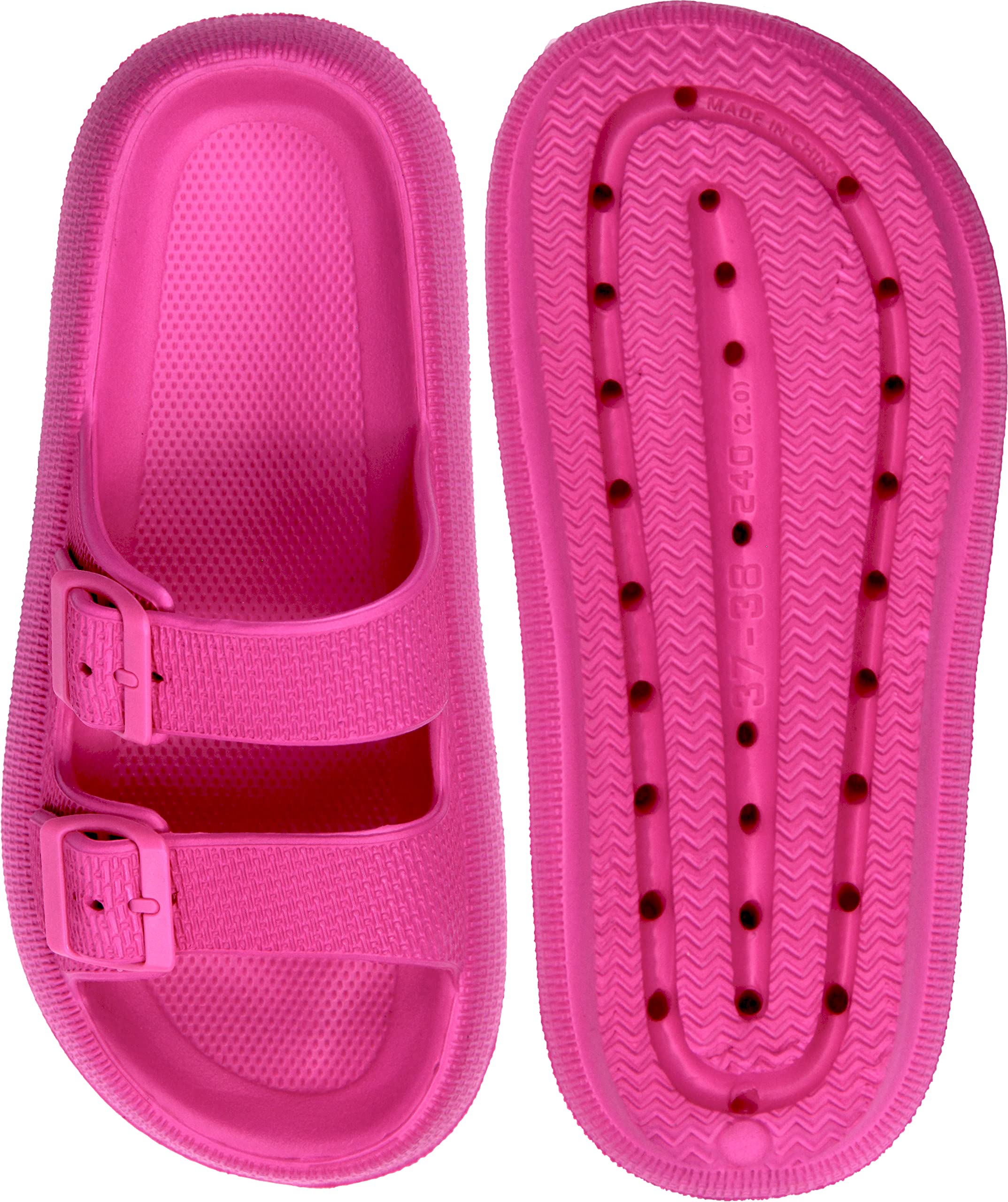 Weweya Slippers for Women Pillow Slippers Cushioned Slides Sandals Extremely Comfy Hot Pink Women Size 9.5 10 10.5