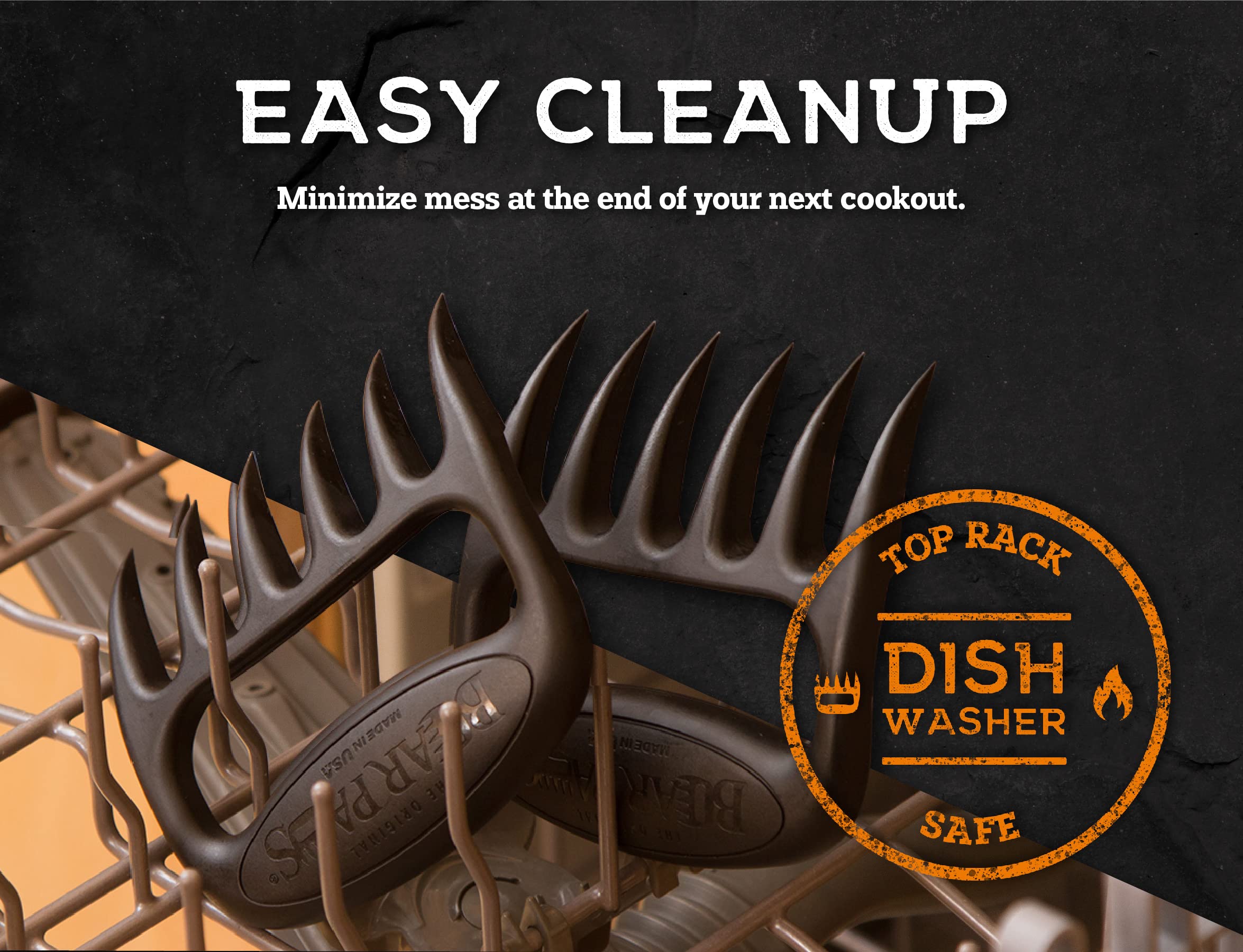 Bear Paws The Original Meat Shredder Claws - Made in The USA - Easily Lift, Handle, Shred, and Cut Meats - Ultra-Sharp Blades and Heat Resistant Nylon