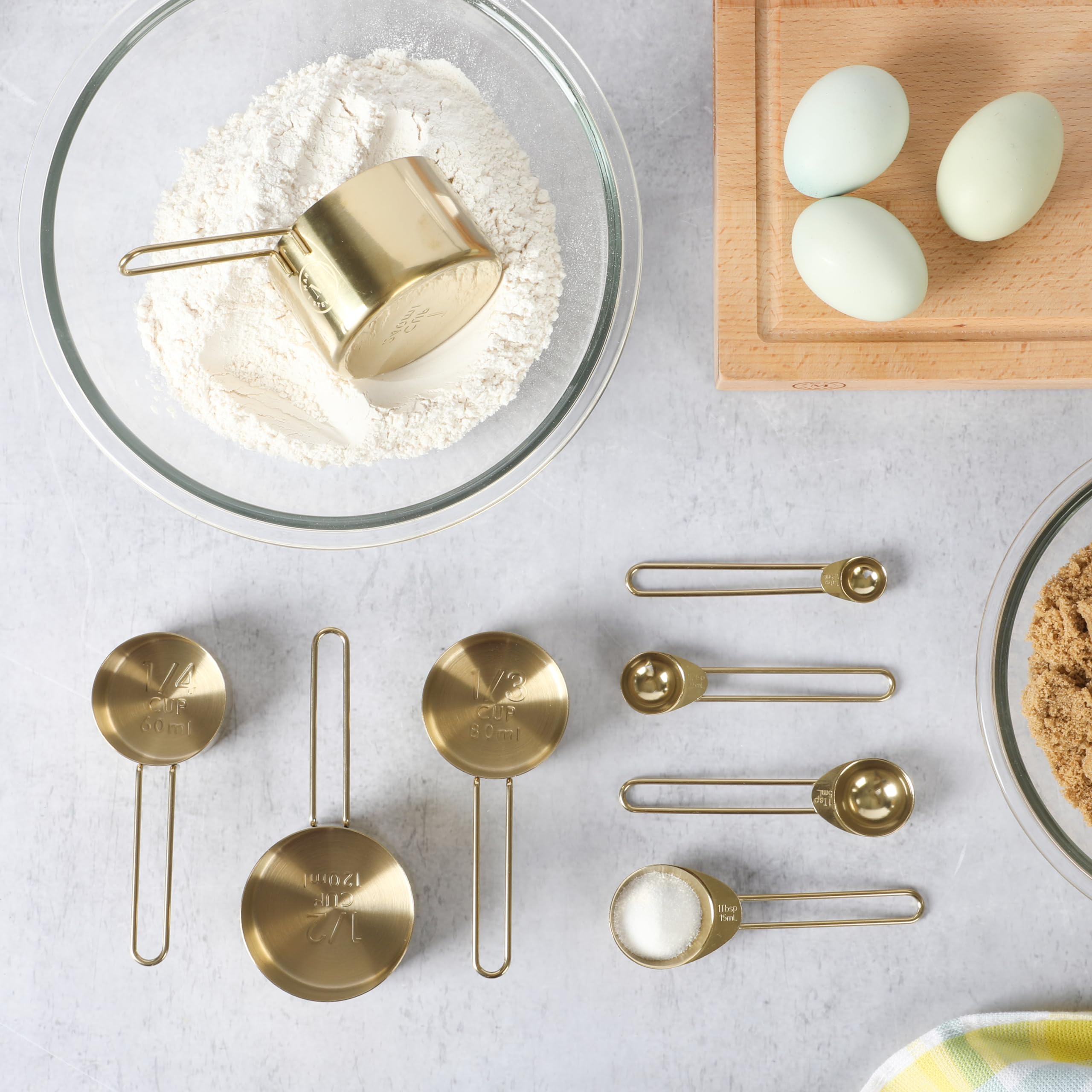 Martha Stewart Richburn 4 Piece Gold Stainless Steel Measuring Spoons Set