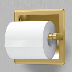 Gatco 753 Recessed Pivoting Toilet Paper Holder, Wall Mounted, Heavy Duty Metal Tissue Holder for Bathroom – Available in Brushed Brass
