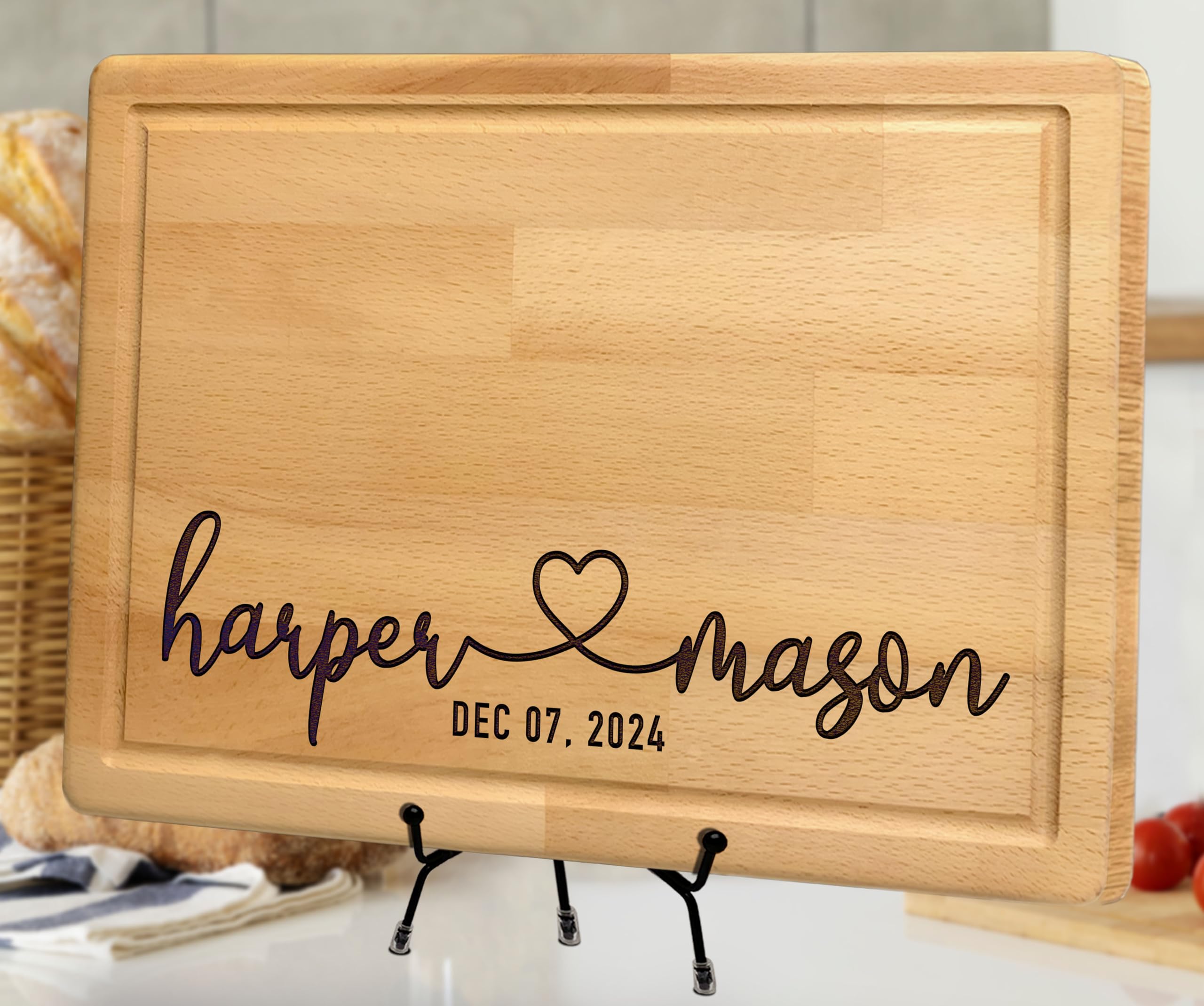 Personalized Engraved Cutting Board for Couples, Custom Couples Gift Ideas for Christmas Wedding Anniversary Engagement Housewarming, Anniversary Gifts for Men Women Parents, Wedding Gifts for Couples