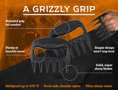 Bear Paws The Original Meat Shredder Claws - Made in The USA - Easily Lift, Handle, Shred, and Cut Meats - Ultra-Sharp Blades and Heat Resistant Nylon