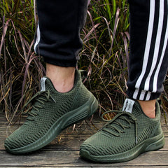 Feethit Mens Slip On Walking Shoes Blade Workout Shoes Breathable Tennis Sneakers Olive Green Size 10.5