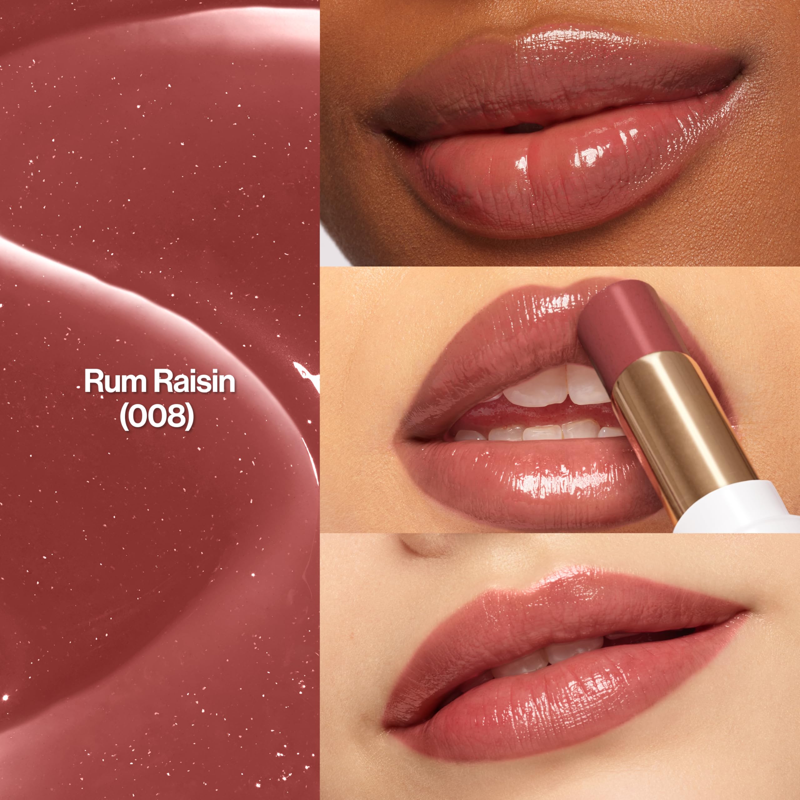 Revlon Super Lustrous Glass Shine Balm, Hydrating Tinted Lip Balm, Sheer, Glossy Shiny Finish, 008 Rum Raisin, 0.11 oz