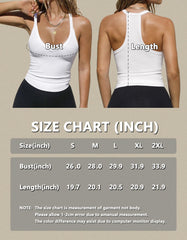 iGENJUN Workout Tops for Women Racerback Tank Tops Yoga Gym Ribbed Sleeveless Shirts Clothes,M,White