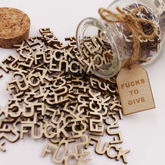 Jar of Fucks（5oz）Gift Jar,Fucks to Give,Fuck Wooden Cutout Letter Piece Bad Mood Vent Spoof Birthday Day,Holiday, Gift to Friend,Funny Gift,Valentines Day.