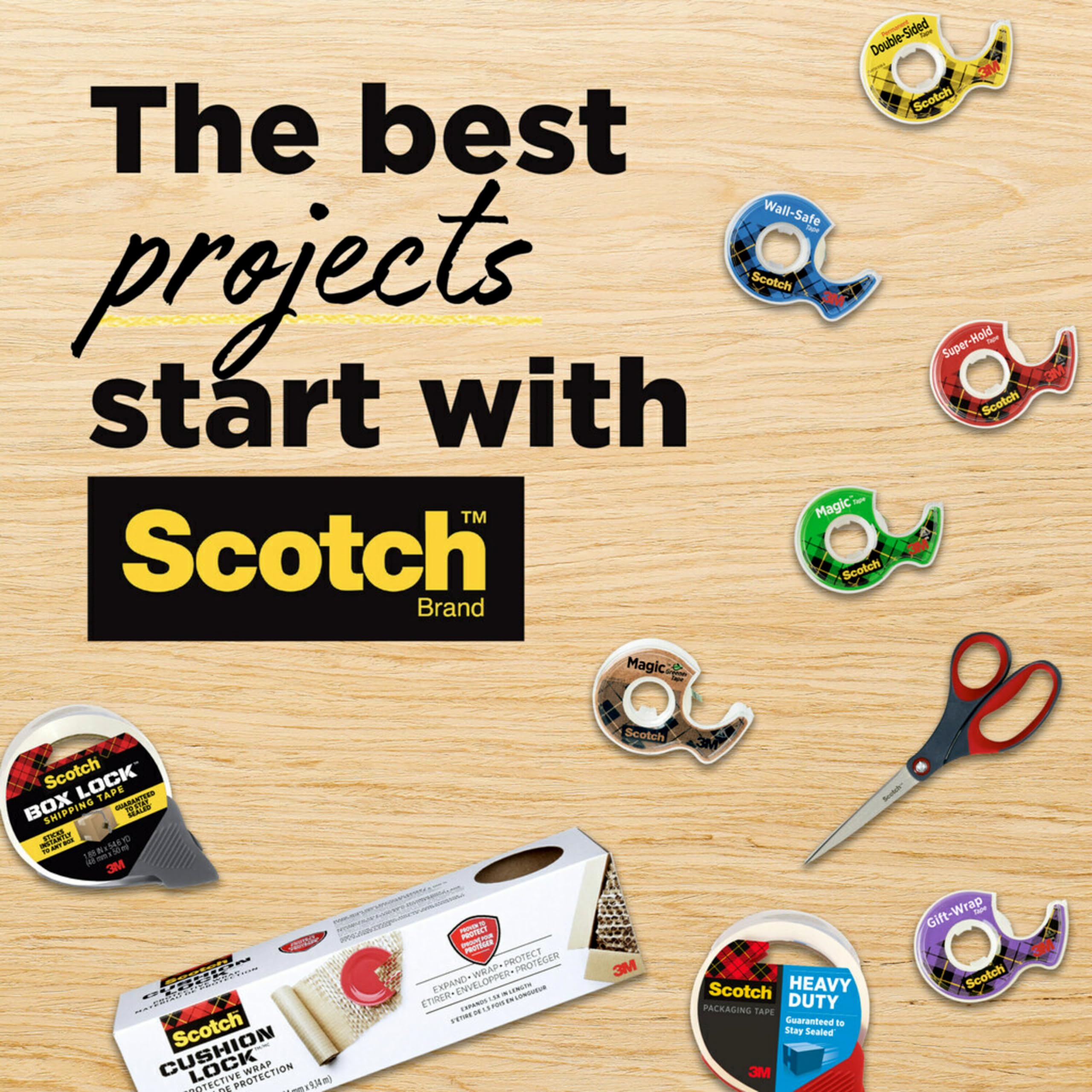 Scotch Magic Tape, Invisible, Repair Christmas Cards and Use as Holiday Gift Wrap Supplies for Christmas, 6 Tape Rolls With Dispensers